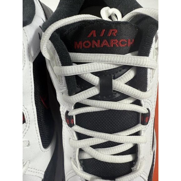 New Nike Air Monarch IV Shoes Mens White Black Red Size 7 Running 415445 101 - Picture 3 of 10